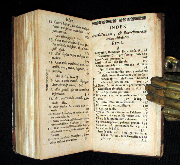 1729 Scarce Latin Book - EXORCISM & Benediction Manual - De EXORCISMIS contra MALEFICIA.