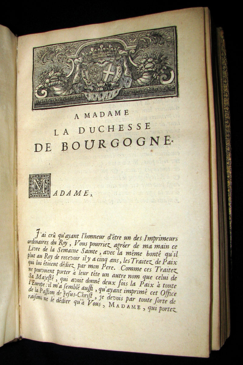 1698 Rare French Latin Book ~ The Office of Holy Week in Latin & French. L'Office de la Semaine Sainte.