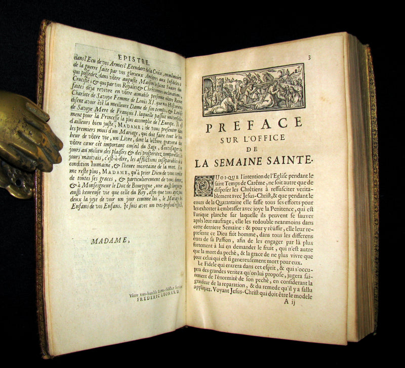 1698 Rare French Latin Book ~ The Office of Holy Week in Latin & French. L'Office de la Semaine Sainte.