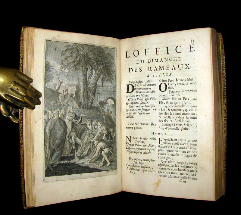 1698 Rare French Latin Book ~ The Office of Holy Week in Latin & French. L'Office de la Semaine Sainte.
