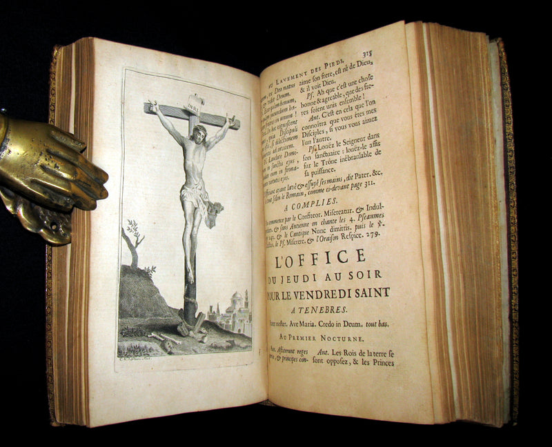1698 Rare French Latin Book ~ The Office of Holy Week in Latin & French. L'Office de la Semaine Sainte.
