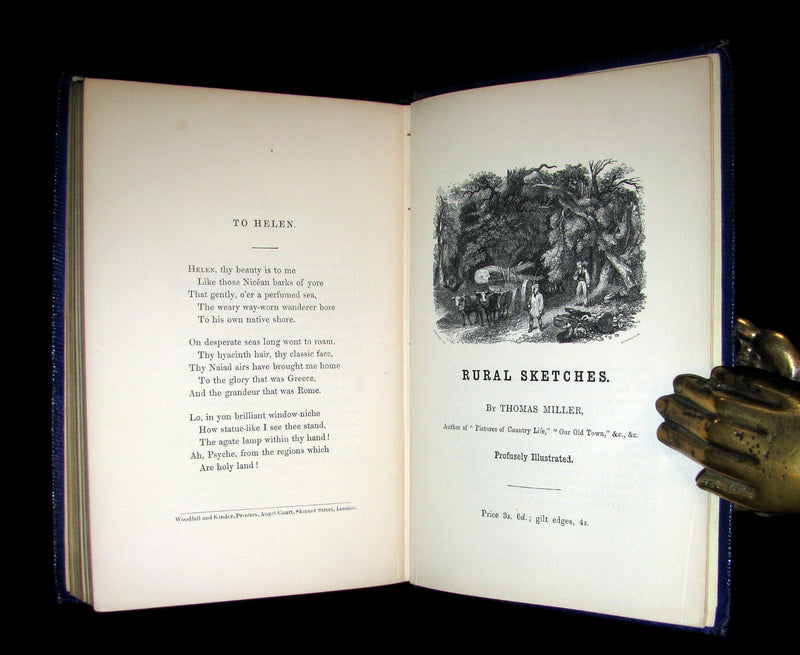 1852 Rare Book - The Poetical Works of EDGAR ALLAN POE with a notice of his Life and Genius.