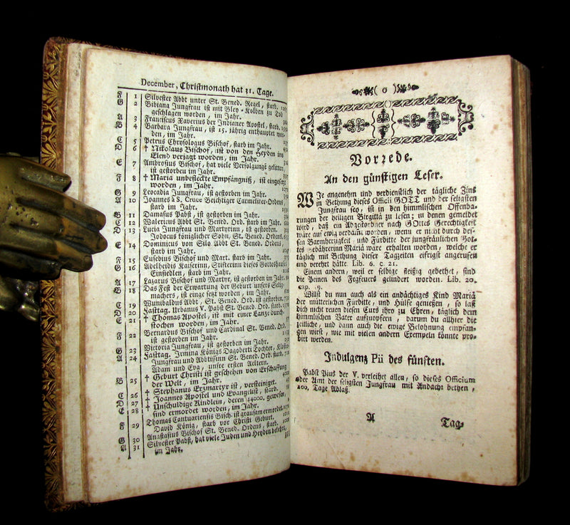 1767 Scarce Devotional German Book - Der Grosse Baumgarten by German Capuchin theologian Martin of Cochem. Illustrated.