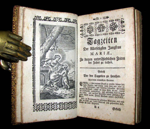 1767 Scarce Devotional German Book - Der Grosse Baumgarten by German Capuchin theologian Martin of Cochem. Illustrated.