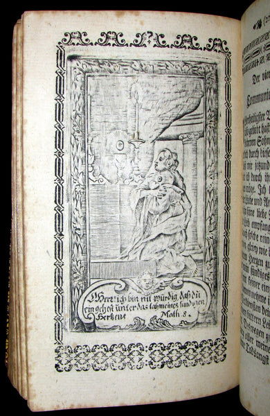 1767 Scarce Devotional German Book - Der Grosse Baumgarten by German Capuchin theologian Martin of Cochem. Illustrated.
