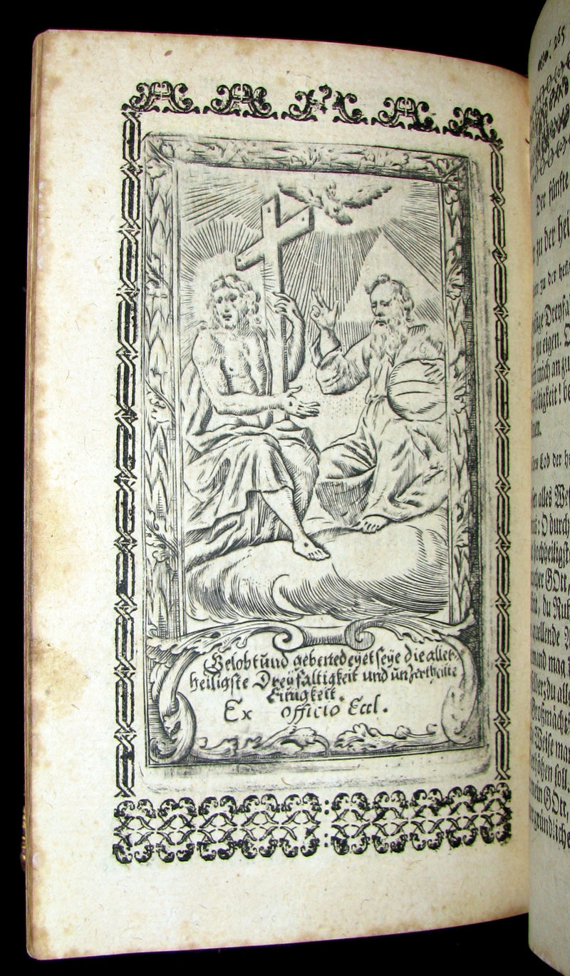 1767 Scarce Devotional German Book - Der Grosse Baumgarten by German Capuchin theologian Martin of Cochem. Illustrated.