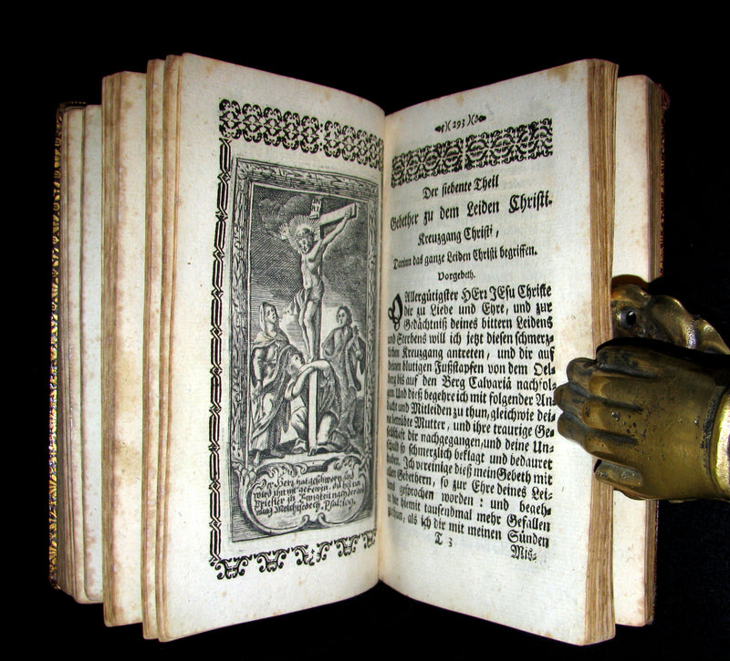 1767 Scarce Devotional German Book - Der Grosse Baumgarten by German Capuchin theologian Martin of Cochem. Illustrated.