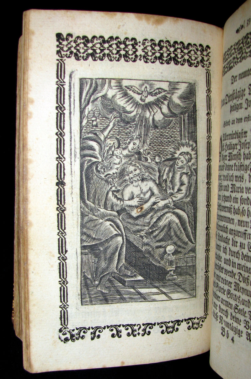 1767 Scarce Devotional German Book - Der Grosse Baumgarten by German Capuchin theologian Martin of Cochem. Illustrated.