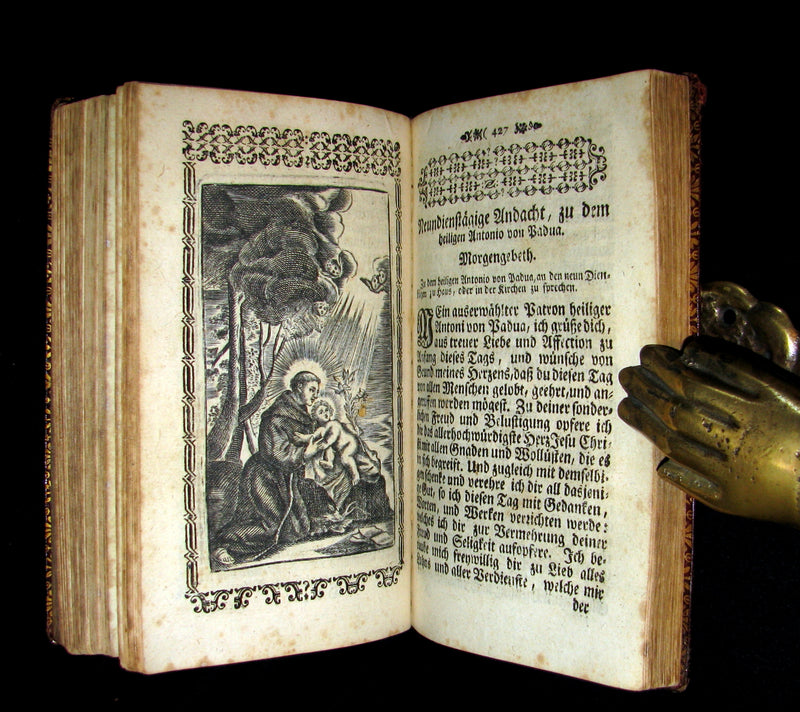 1767 Scarce Devotional German Book - Der Grosse Baumgarten by German Capuchin theologian Martin of Cochem. Illustrated.