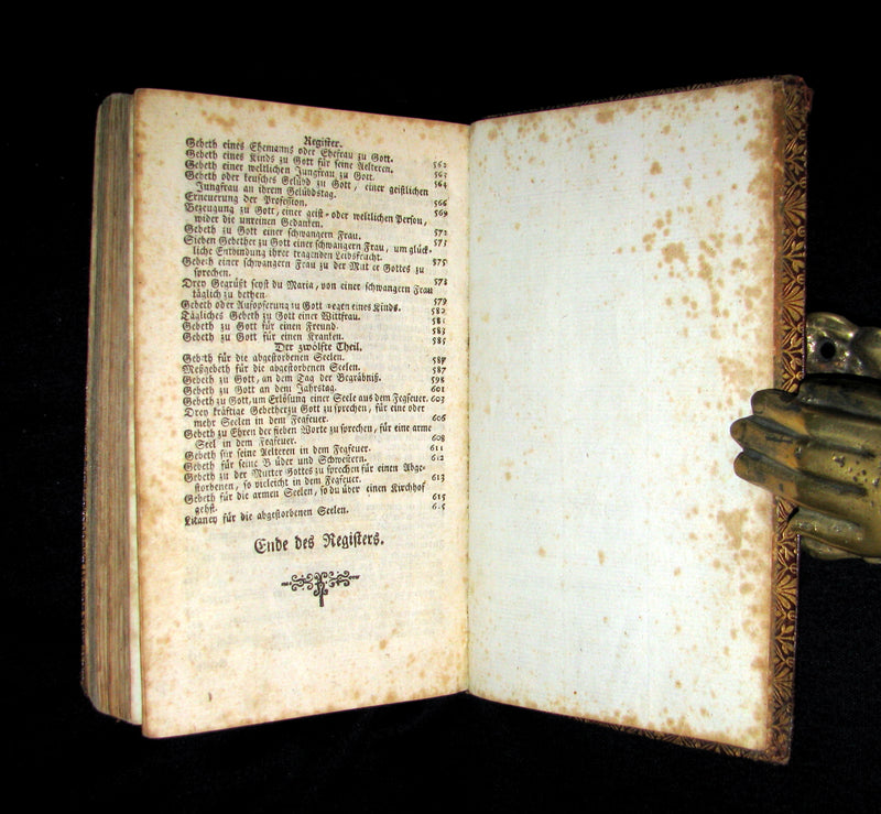 1767 Scarce Devotional German Book - Der Grosse Baumgarten by German Capuchin theologian Martin of Cochem. Illustrated.