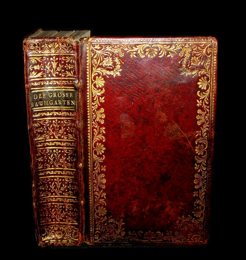 1767 Scarce Devotional German Book - Der Grosse Baumgarten by German Capuchin theologian Martin of Cochem. Illustrated.