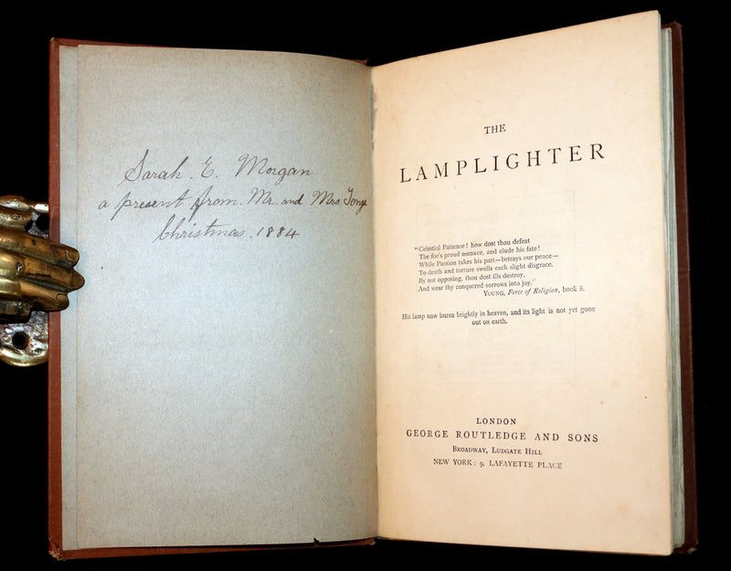 1880 Rare Book - The LAMPLIGHTER by Maria Susanna Cummins.