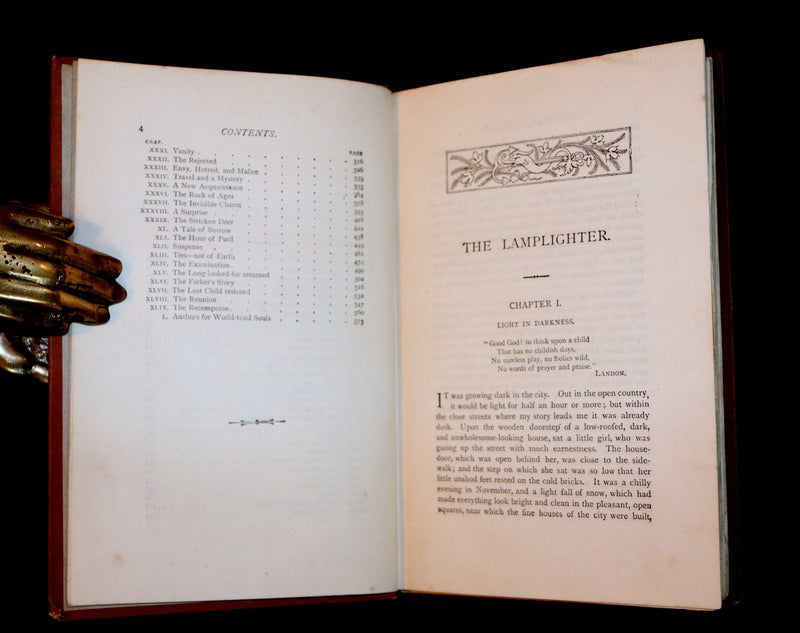 1880 Rare Book - The LAMPLIGHTER by Maria Susanna Cummins.