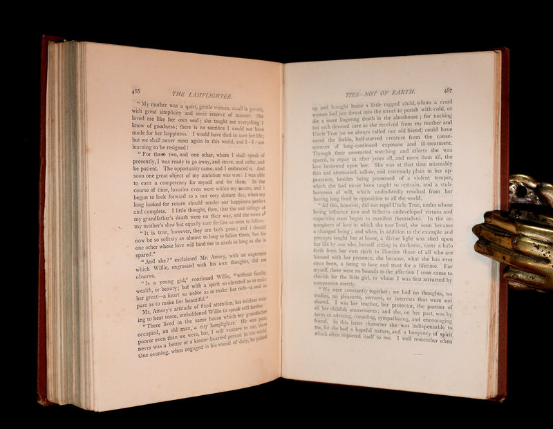 1880 Rare Book - The LAMPLIGHTER by Maria Susanna Cummins.