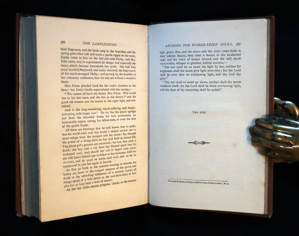1880 Rare Book - The LAMPLIGHTER by Maria Susanna Cummins.