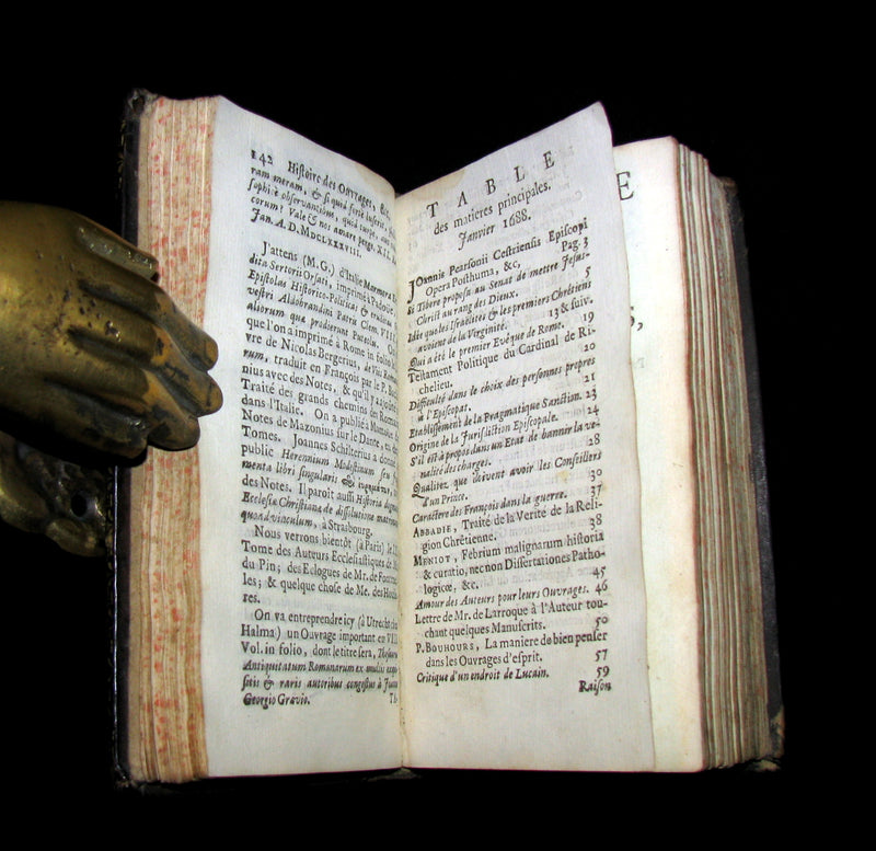 1688 Rare French Book - Scientists' Journal for year 1688 - Including graph of Terrestrial Gravity.