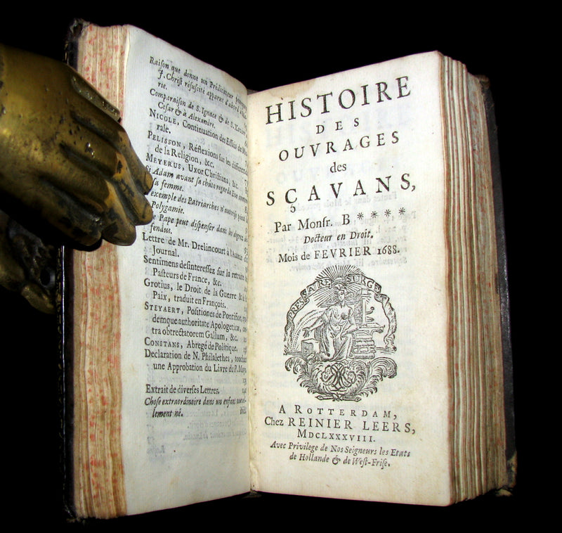 1688 Rare French Book - Scientists' Journal for year 1688 - Including graph of Terrestrial Gravity.