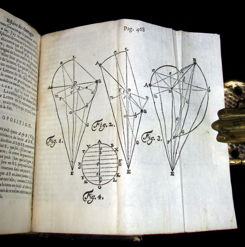 1688 Rare French Book - Scientists' Journal for year 1688 - Including graph of Terrestrial Gravity.