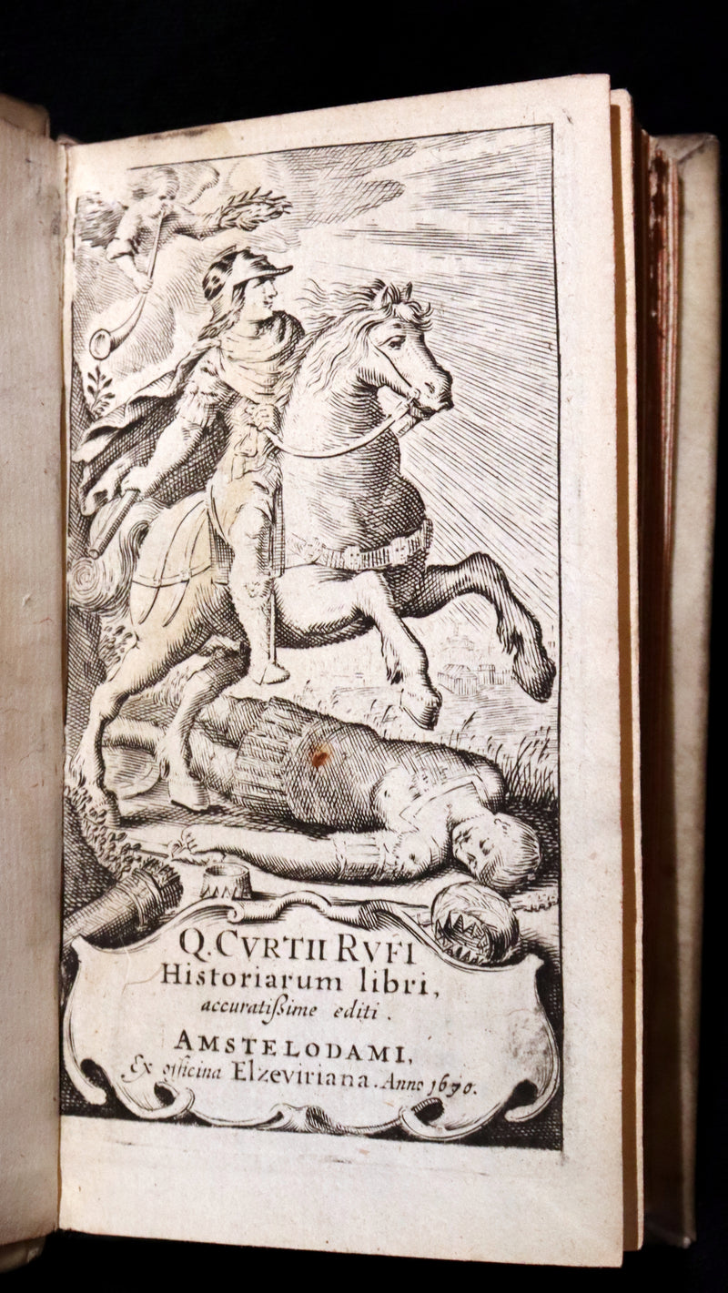 1670 Rare Latin Vellum Book - Histories of ALEXANDER the GREAT by Quintus Curtius Rufus.