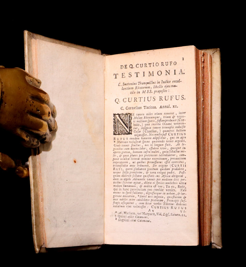 1670 Rare Latin Vellum Book - Histories of ALEXANDER the GREAT by Quintus Curtius Rufus.