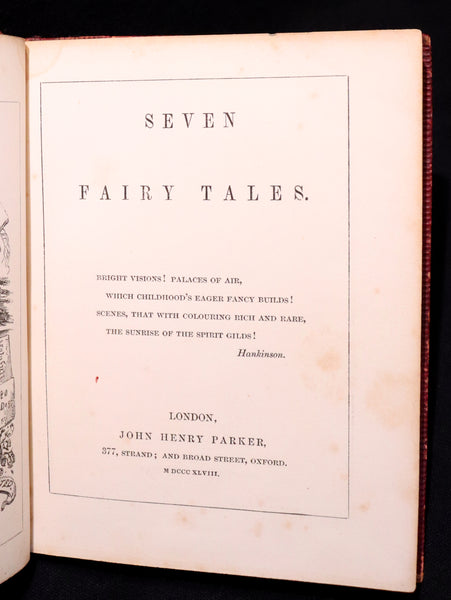 1848 Scarce Victorian Book - SEVEN FAIRY TALES by John Henry Parker. Illustrated.