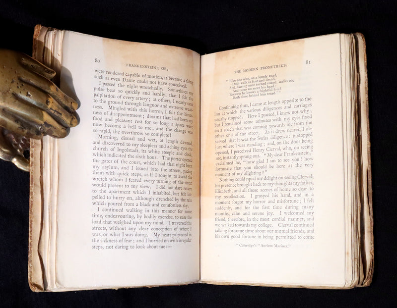 1888 Scarce Book - FRANKENSTEIN or The Modern Prometheus by Mrs. Shelley.