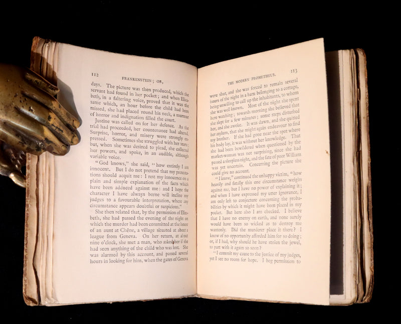 1888 Scarce Book - FRANKENSTEIN or The Modern Prometheus by Mrs. Shelley.