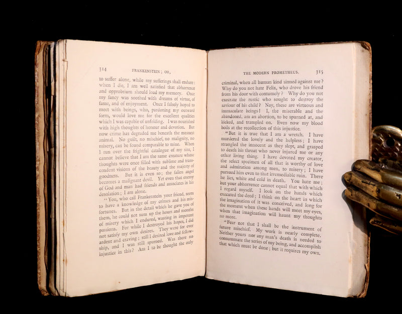 1888 Scarce Book - FRANKENSTEIN or The Modern Prometheus by Mrs. Shelley.