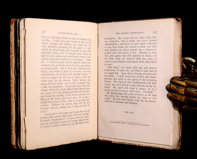 1888 Scarce Book - FRANKENSTEIN or The Modern Prometheus by Mrs. Shelley.