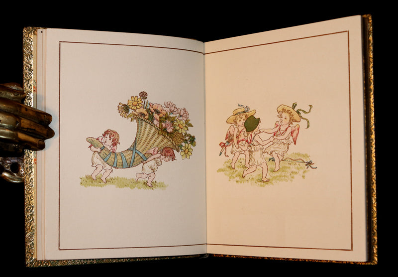 1890 Beautiful Book bound by Sangorski & Sutcliffe - Kate Greenaway - THE LANGUAGE OF FLOWERS