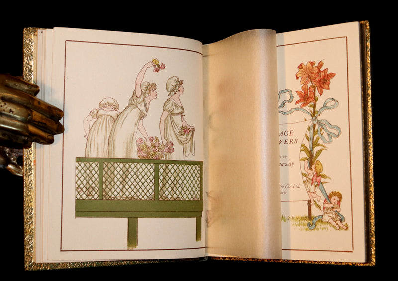 1890 Beautiful Book bound by Sangorski & Sutcliffe - Kate Greenaway - THE LANGUAGE OF FLOWERS