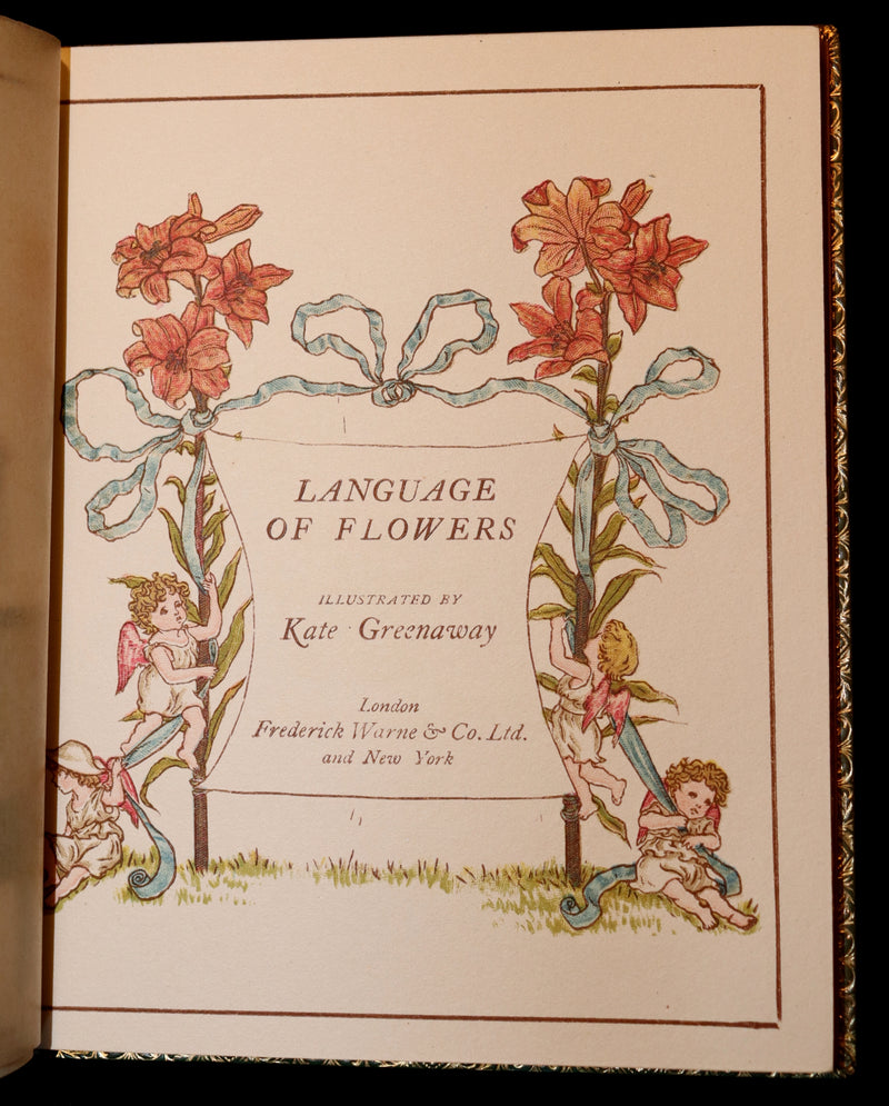 1890 Beautiful Book bound by Sangorski & Sutcliffe - Kate Greenaway - THE LANGUAGE OF FLOWERS
