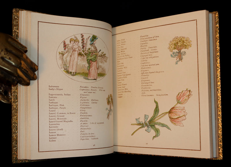 1890 Beautiful Book bound by Sangorski & Sutcliffe - Kate Greenaway - THE LANGUAGE OF FLOWERS