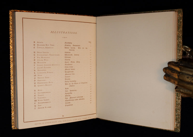 1890 Beautiful Book bound by Sangorski & Sutcliffe - Kate Greenaway - THE LANGUAGE OF FLOWERS