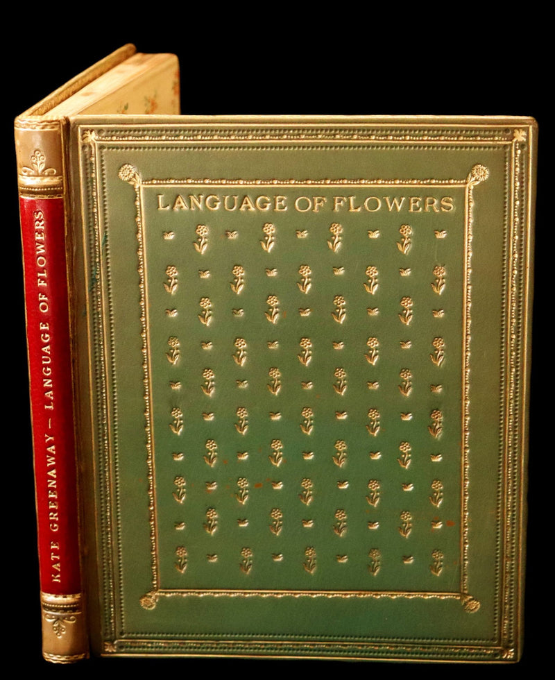 1890 Beautiful Book bound by Sangorski & Sutcliffe - Kate Greenaway - THE LANGUAGE OF FLOWERS