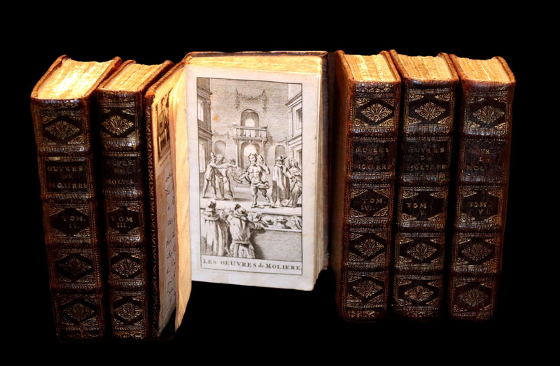 1691 Scarce French Book set - The Complete Illustrated Work of MOLIERE - Les Oeuvres de Monsieur MOLIERE.