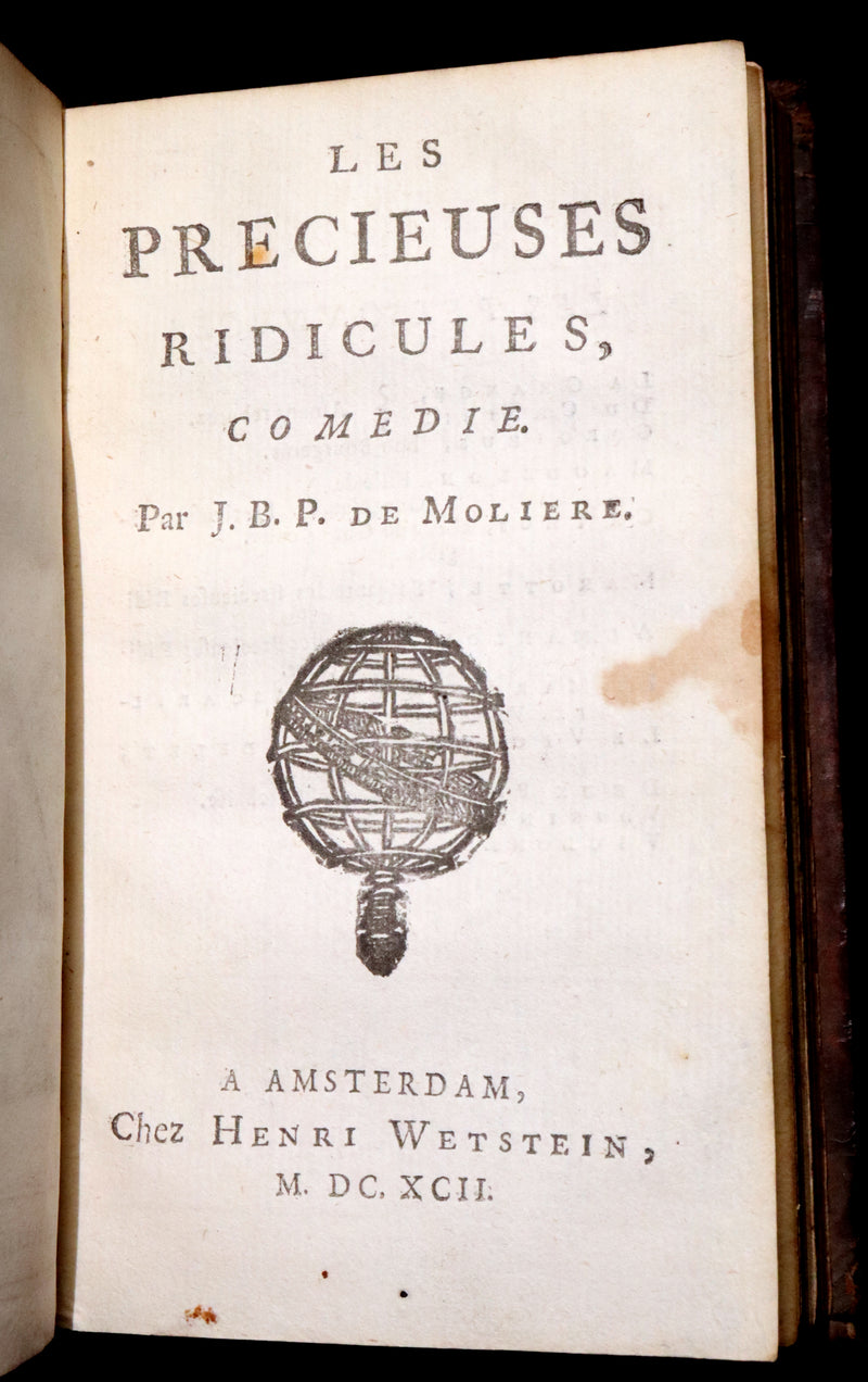 1691 Scarce French Book set - The Complete Illustrated Work of MOLIERE - Les Oeuvres de Monsieur MOLIERE.