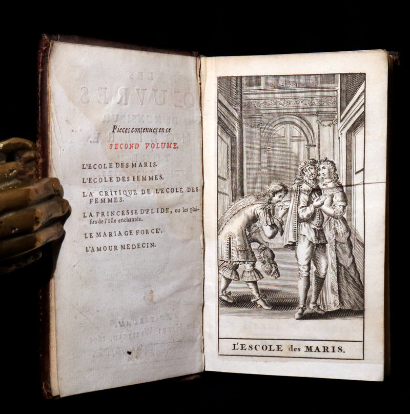 1691 Scarce French Book set - The Complete Illustrated Work of MOLIERE - Les Oeuvres de Monsieur MOLIERE.