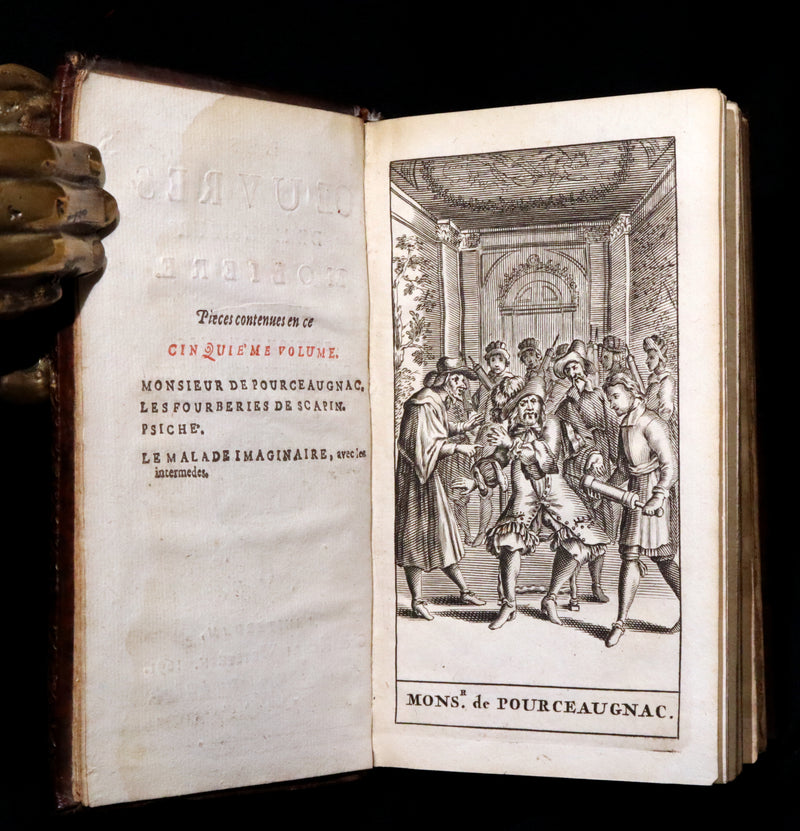 1691 Scarce French Book set - The Complete Illustrated Work of MOLIERE - Les Oeuvres de Monsieur MOLIERE.