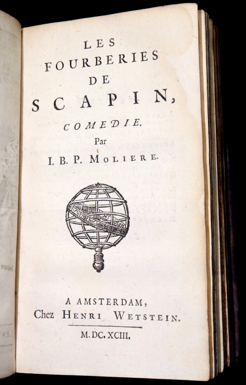1691 Scarce French Book set - The Complete Illustrated Work of MOLIERE - Les Oeuvres de Monsieur MOLIERE.