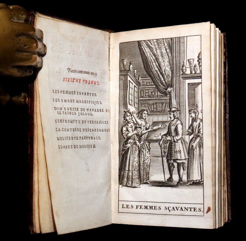 1691 Scarce French Book set - The Complete Illustrated Work of MOLIERE - Les Oeuvres de Monsieur MOLIERE.