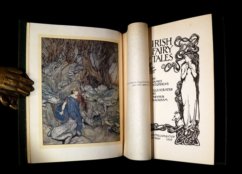 1920 1st Edition in Morocco Binding - IRISH FAIRY TALES by J. Stephens illustrated by Arthur Rackham.