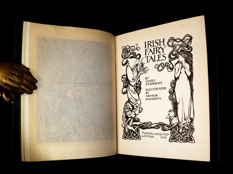 1920 1st Edition in Morocco Binding - IRISH FAIRY TALES by J. Stephens illustrated by Arthur Rackham.