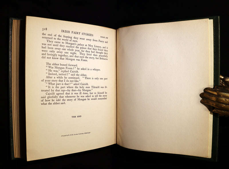 1920 1st Edition in Morocco Binding - IRISH FAIRY TALES by J. Stephens illustrated by Arthur Rackham.