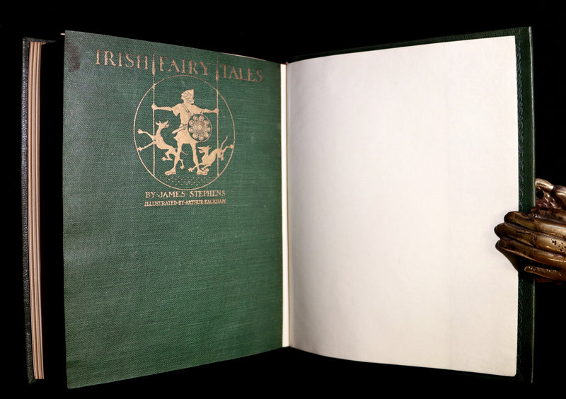 1920 1st Edition in Morocco Binding - IRISH FAIRY TALES by J. Stephens illustrated by Arthur Rackham.