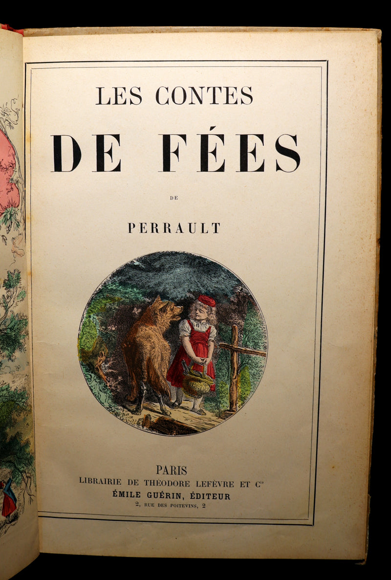 1890 Scarce color illustrated French Book ~ Contes de Fees - FAIRY TALES by Perrault.