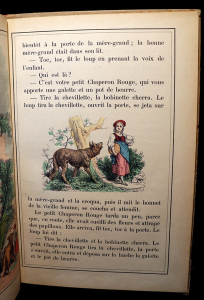 1890 Scarce color illustrated French Book ~ Contes de Fees - FAIRY TALES by Perrault.