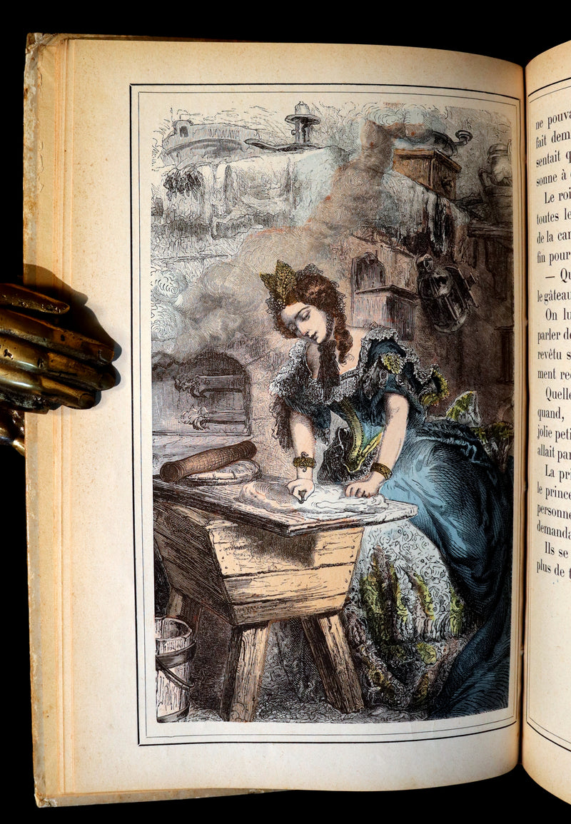 1890 Scarce color illustrated French Book ~ Contes de Fees - FAIRY TALES by Perrault.