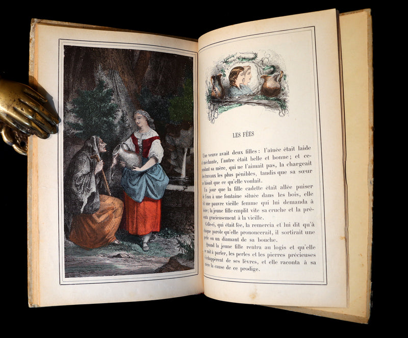 1890 Scarce color illustrated French Book ~ Contes de Fees - FAIRY TALES by Perrault.