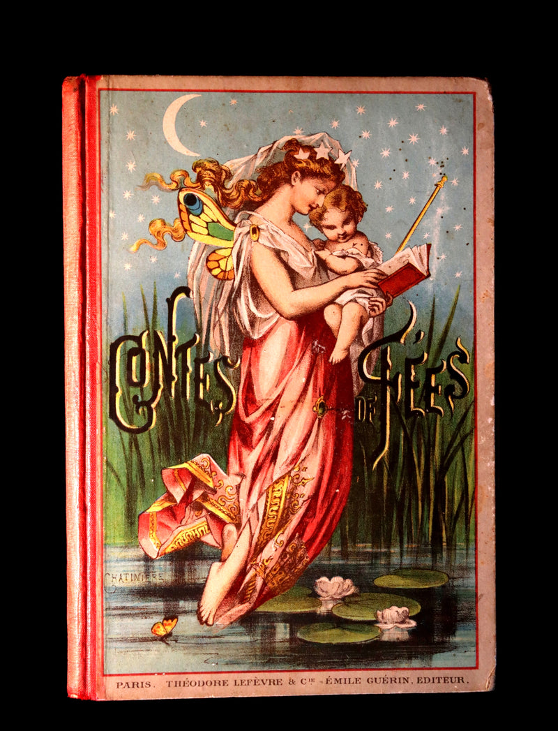 1890 Scarce color illustrated French Book ~ Contes de Fees - FAIRY TALES by Perrault.
